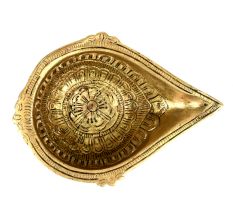 Brass Engraved Handmade Oil Lamp, Indian Diya